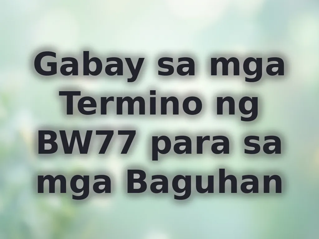 Termino ng BW77